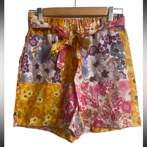 JOHNNY WAS -$130 Sherrie Jade  Linen Easy Short Elastic Waist Tie Floral XS NEW! - Picture 3 of 7